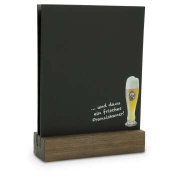 1x Franziskaner beer table display board with wooden base