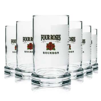 6x Four Roses whiskey glass tumbler