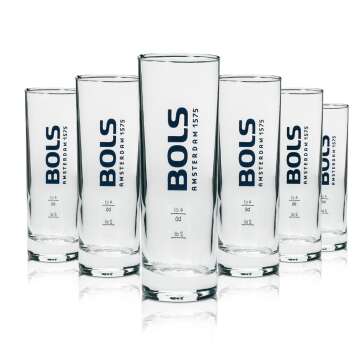 6x Bols liqueur glass long drink round thin
