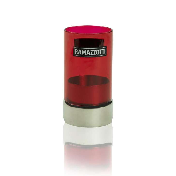 1x Ramazzotti liqueur lantern, red, elegant with metal base