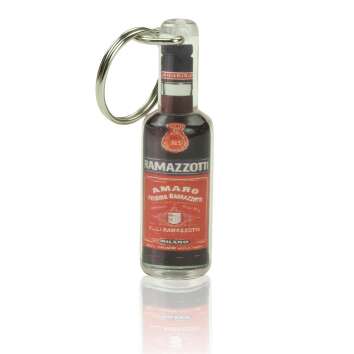 1x Ramazzotti liqueur key ring transparent mini bottle