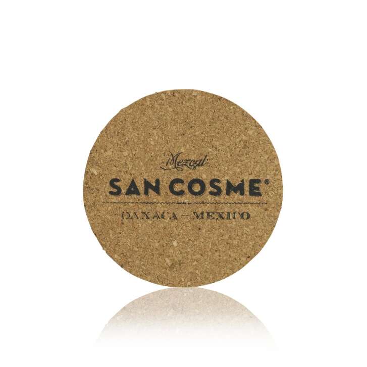 4x San Cosme Mezcal Coasters Cork Round