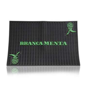 1x Branca Menta liqueur bar mat XL black rubber 45x30