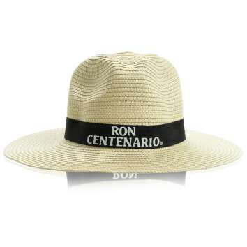 1x Ron Centenario Rum straw hat natural black ribbon
