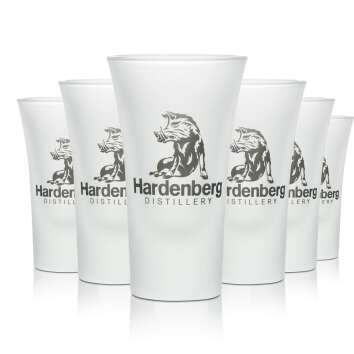 6x Hardenberg Distillery glass 4cl Shot milk glass