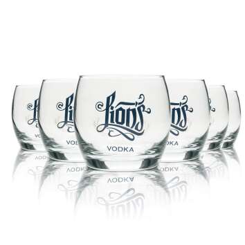 6x Lions Vodka Glass Tumbler