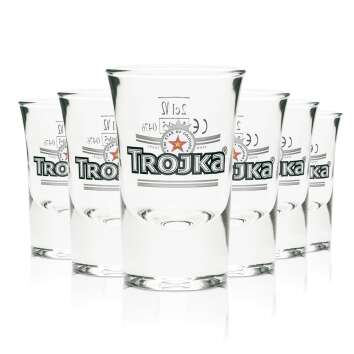 6x Trojka Vodka Glass Shot On pack 2cl