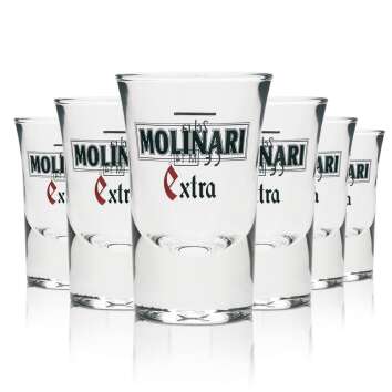 6x Molinari Sambuca glass shot glass 2cl EXTRA