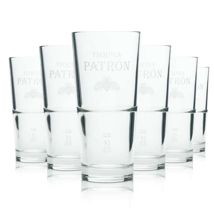 6x Patron Glass 0.3l Longdrink Cocktail Glasses Stackable Gastro Longdrink Tequil