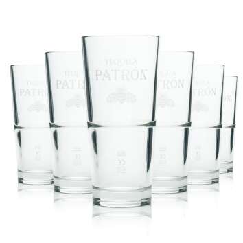 6x Patron Glass 0.3l Longdrink Cocktail Glasses Stackable...