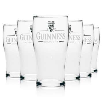 6x Guinness beer glass 0,3l Sahm Draught