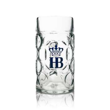 1x Hofbräu Munich beer glass 1l beer mug HB