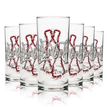 12x Coca Cola soft drinks glass 0.2l Always red lettering