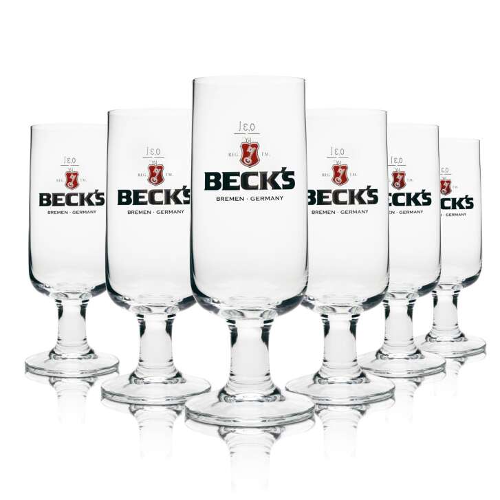 6x Becks beer glass 0,3l goblet Ritzenhoff