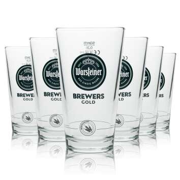 6x Warsteiner Beer Glass 0,3l Brewers Gold Sahm New...