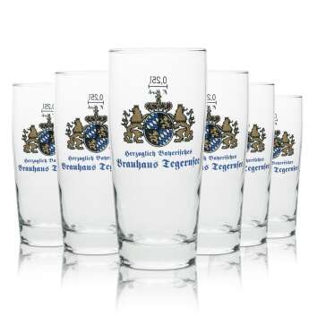 6x Tegernsee beer glass 0,25l mug Sahm