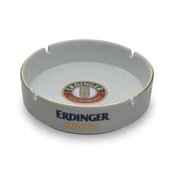 1x Erdinger beer ashtray ceramic white large 14.5cm