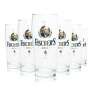 6x Fischers Glas 0,4l Willy Becher light beer glasses calibrated Gastro brewery