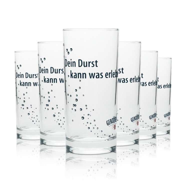 6x Gerolsteiner water glass 0.2l tumbler Thirst can experience something