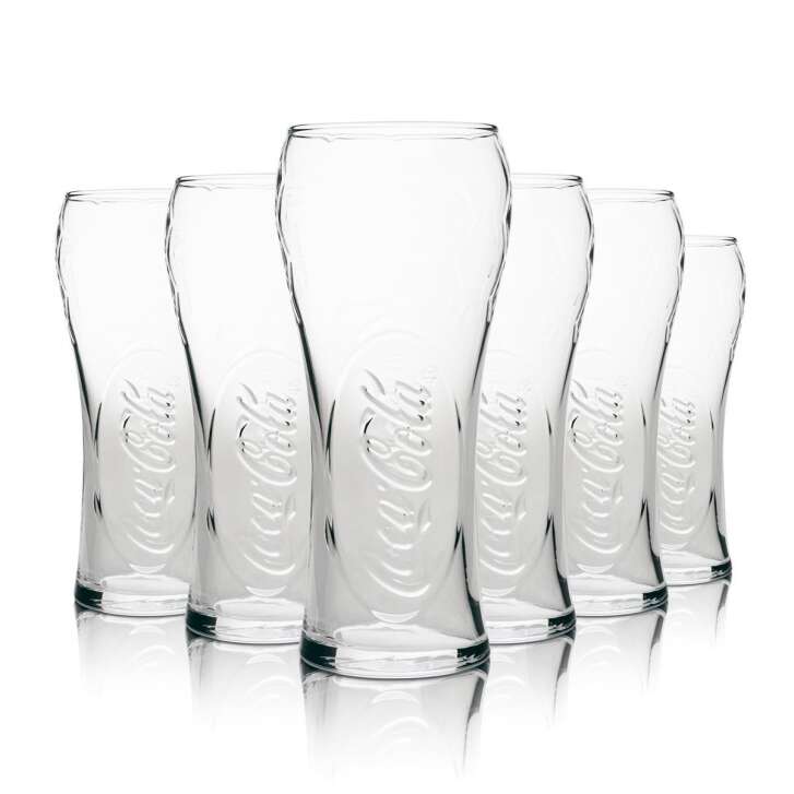 6x Coca Cola Soft Drinks Glass UEFA EM 2008 Relief