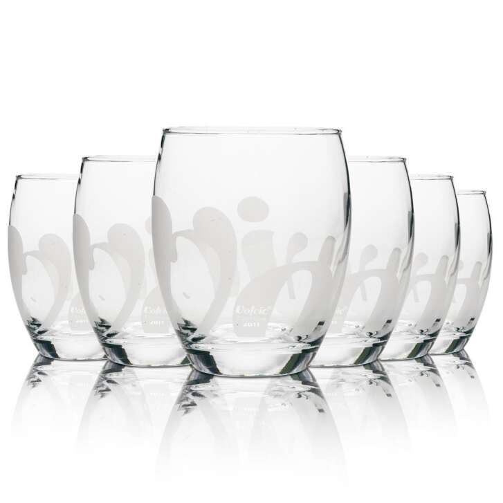6x Volvic Water Glass Edition 2011 Tumbler white