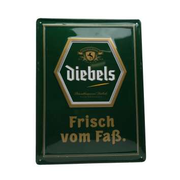 1x Diebels beer tin sign Fresh from the barrel.