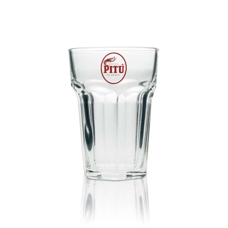6x Pitu liqueur glass long drink red logo 500ml