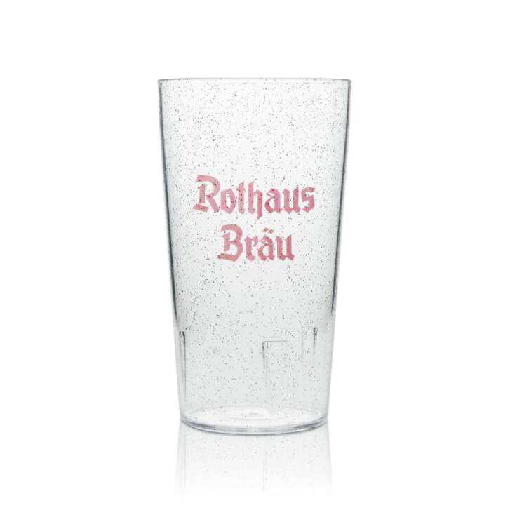 1x Rothaus beer cup hard plastic reusable 0,3l with glitter