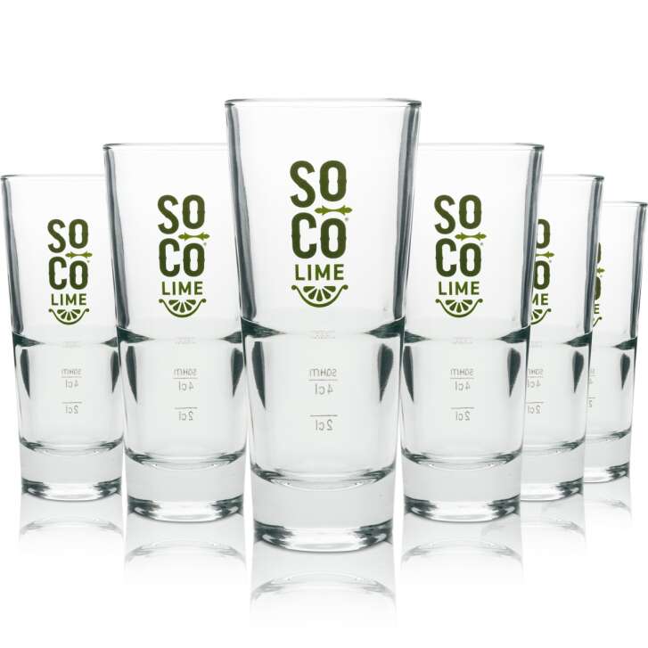 12x Southern Comfort Whiskey Glass Lime Longdrink 296ml Stackable