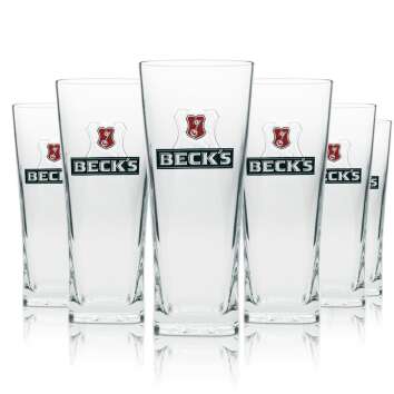 6x Becks Beer Glass Henry Longdrink 300ml