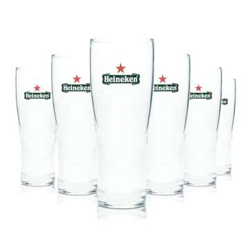 6x Heineken beer glass 0,25l mug goblet glasses gastro...