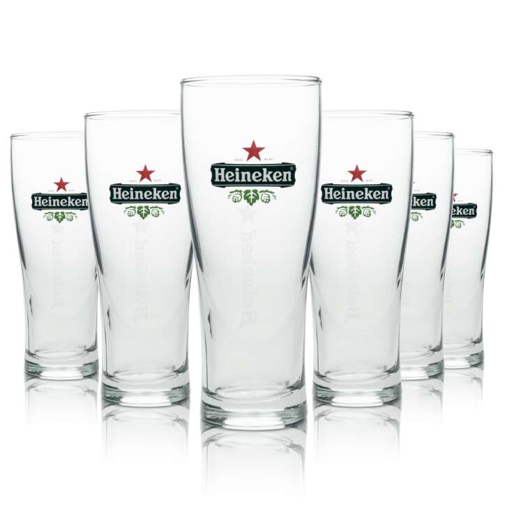 6x Heineken beer glass longdrink 300ml
