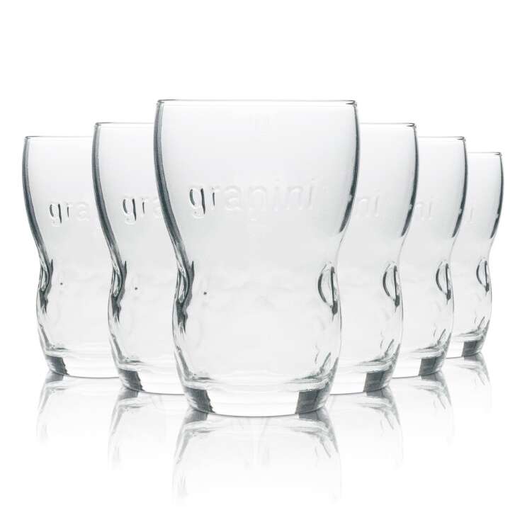 6x Granini glass 0.4l contour juice water soda long drink cocktail glasses Gastro