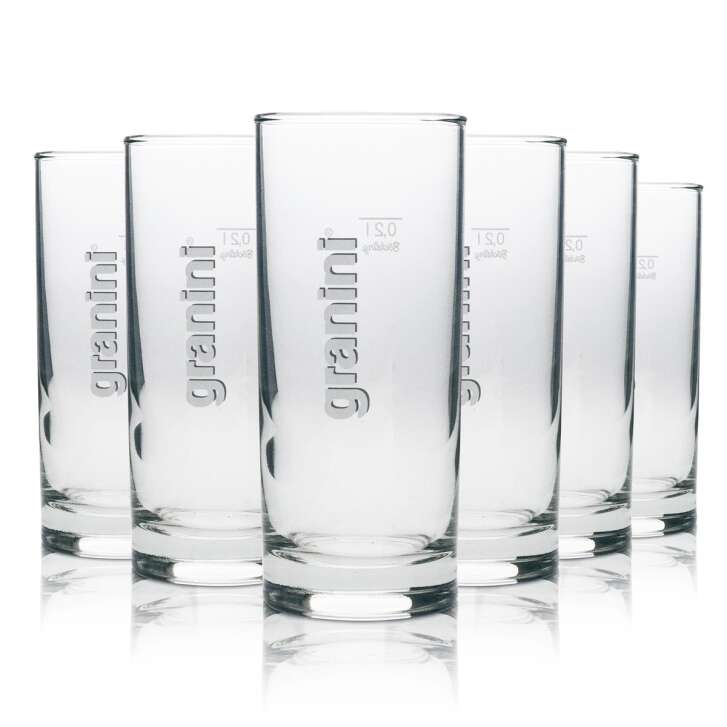 6x Granini juice glass long drink cocktail glasses 0.2l round