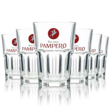 6x Pampero Rum Glass Longdrink 36cl stackable