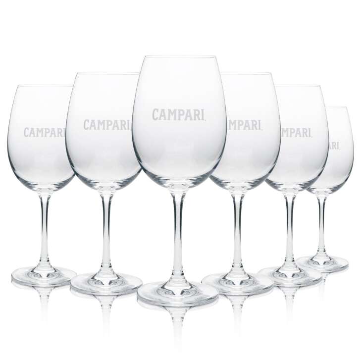 6x Campari vermouth glass wine glass 48cl Rastal