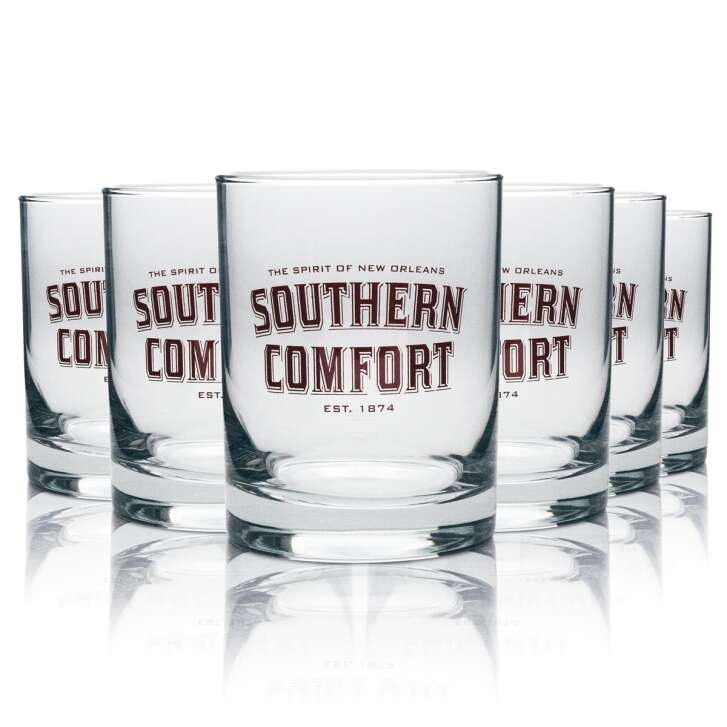 6x Southern Comfort Whiskey Glass Tumbler 400ml red lettering