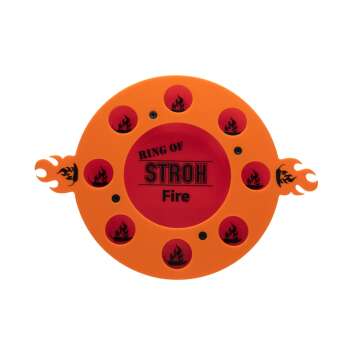 1x Straw Rum Tray Shot Fire Ring orange