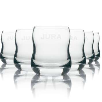 6x Jura whiskey glass tumbler thick bottom