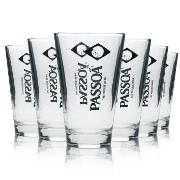 6x Passoa liqueur glass long drink