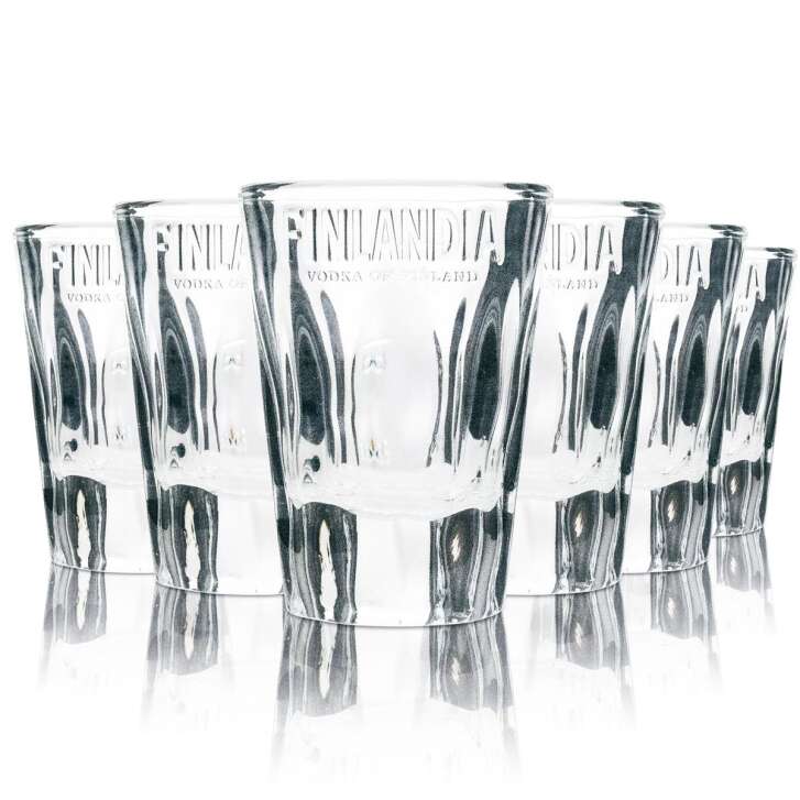 6x Finlandia Vodka Glass Shot 4cl