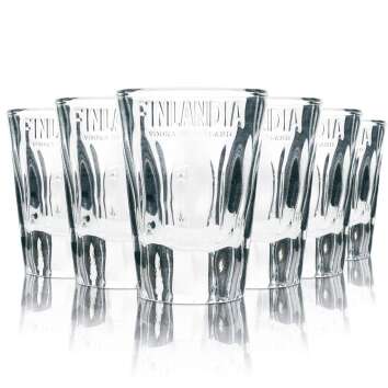 6x Finlandia Vodka Glass Shot 4cl