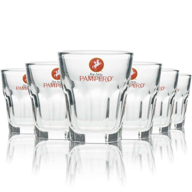6x Pampero Rum Glass Shot 2cl