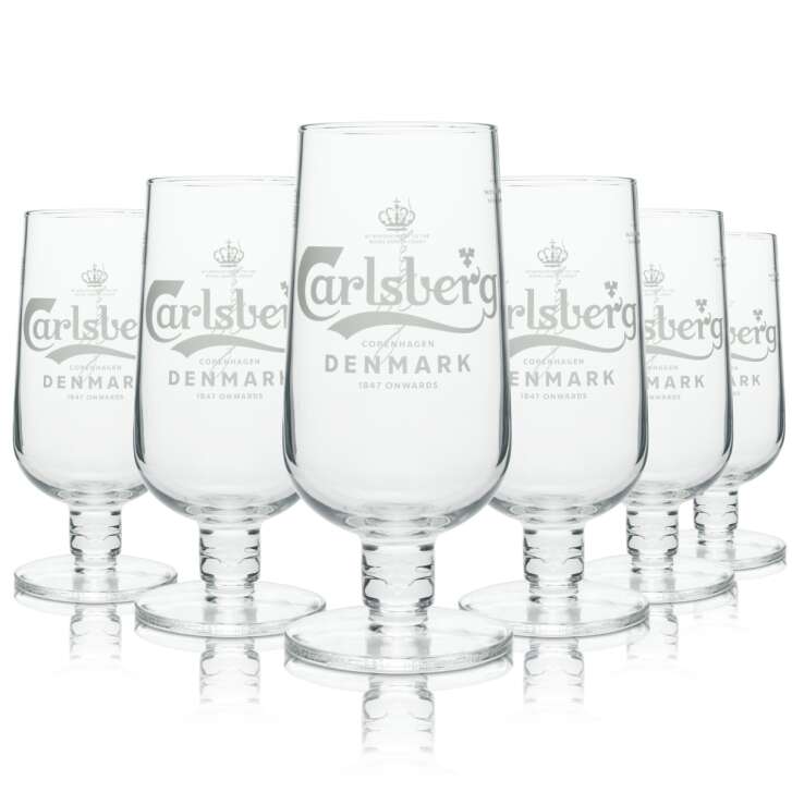 6x Carlsberg Beer Glass Goblet Better 500ml