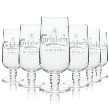 6x Carlsberg Beer Glass Goblet Better 500ml