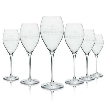 6x Alfred Gratien champagne glass flute white logo 280ml...