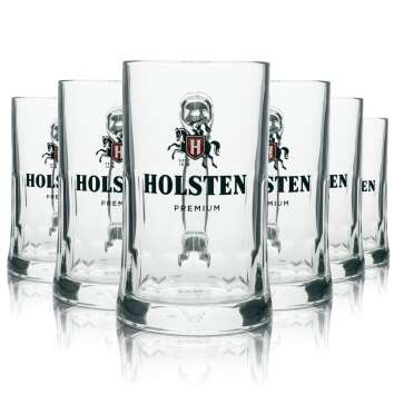 6x Holsten beer glass mug Premium 500ml sahm