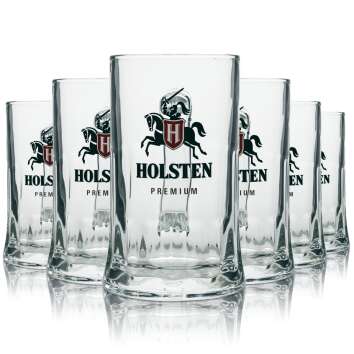 6x Holsten beer glass 0,4l mug Premium Sahm