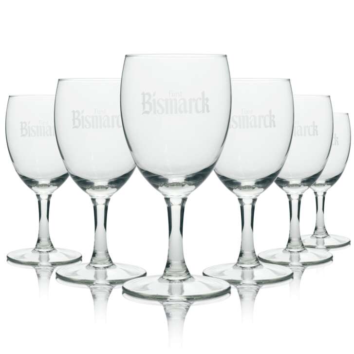 6x Bismarck water glass water goblet white writing rastal 19cl