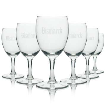 6x Bismarck water glass water goblet white writing rastal...